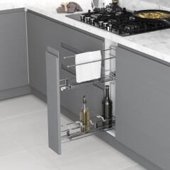 Gizli Raylı Havlu Askılı Şişelik (Çift Açılım)