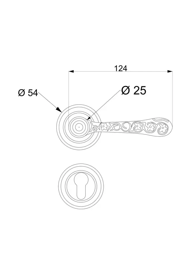 Vista D’oro Sefa Swarovski Taşlı Rozetli Kapı Kolu 24 Ayar Altın Kaplama Yale