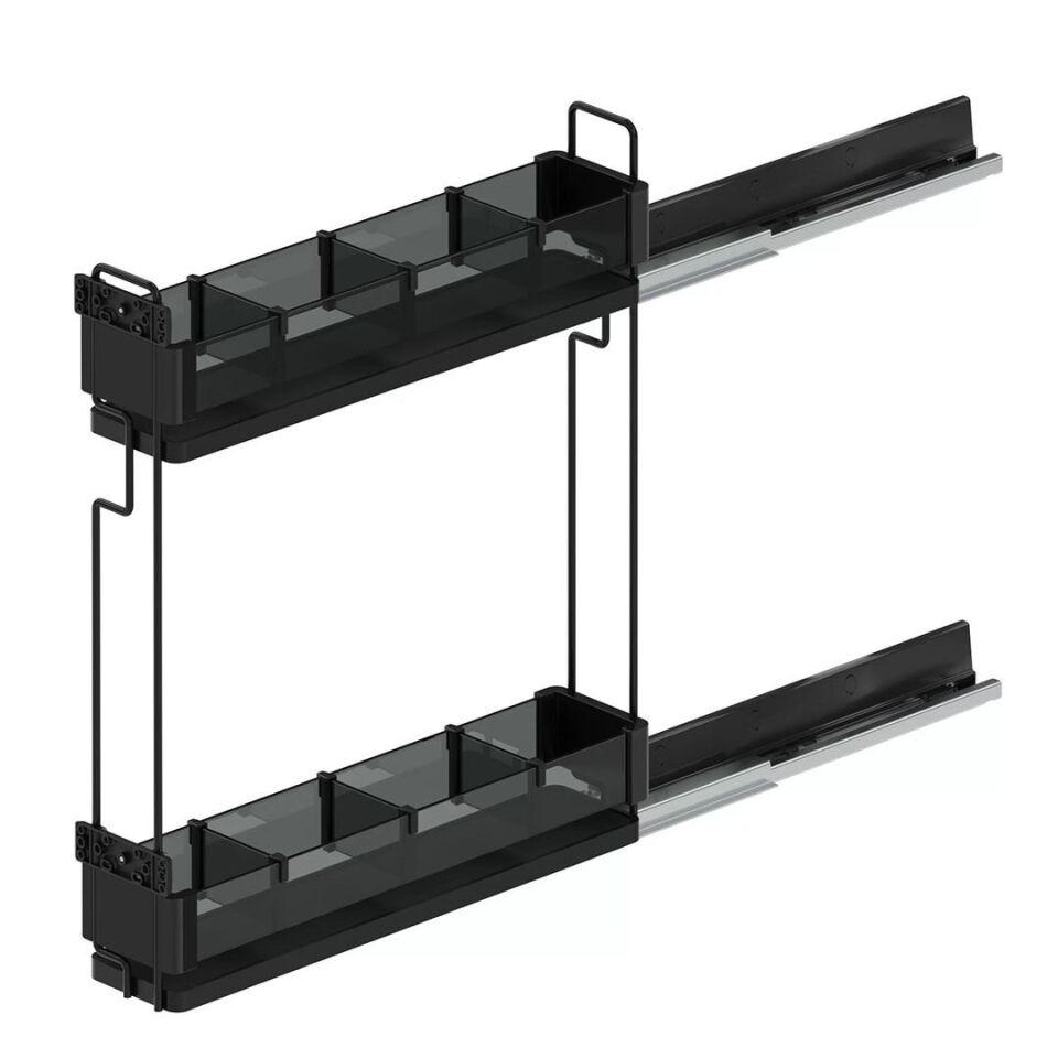 Premium Kaymaz Yüzeyli Ahşap Tablalı Şişelik Çift Açılım Sol