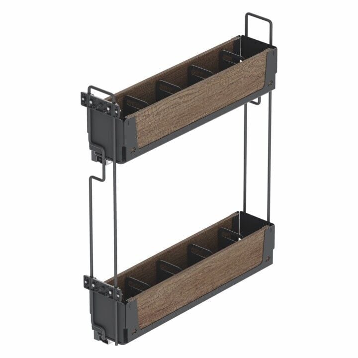 Unique Wood Kaymaz Yüzeyli Şişelik Çift Açılım Antrasit Sol