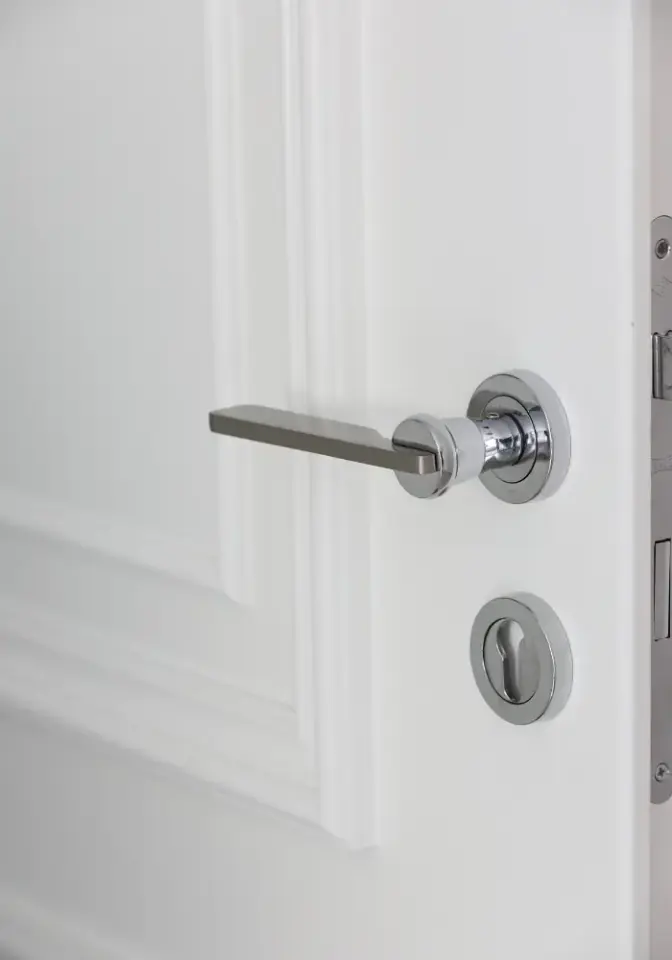 Vista D’oro Intersection Rozetli Kapı Kolu Krom Saten Gümüş