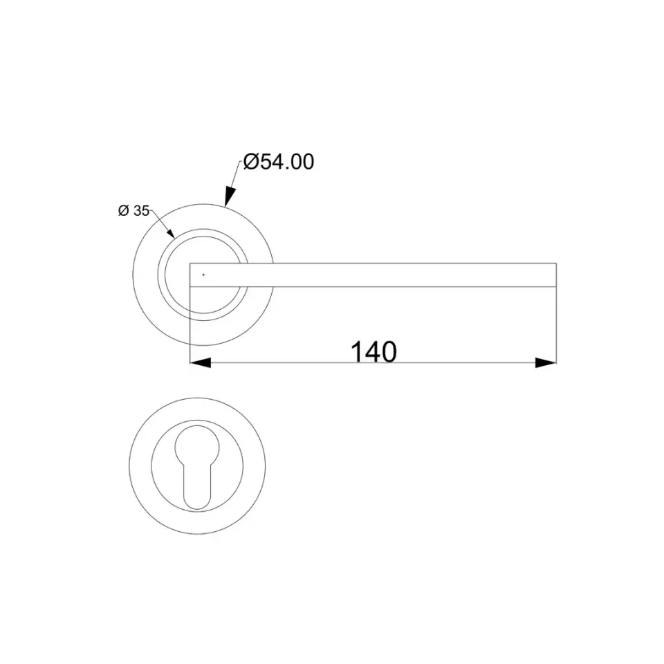 Vista D’oro Intersection Rozetli Kapı Kolu Krom Saten Gümüş