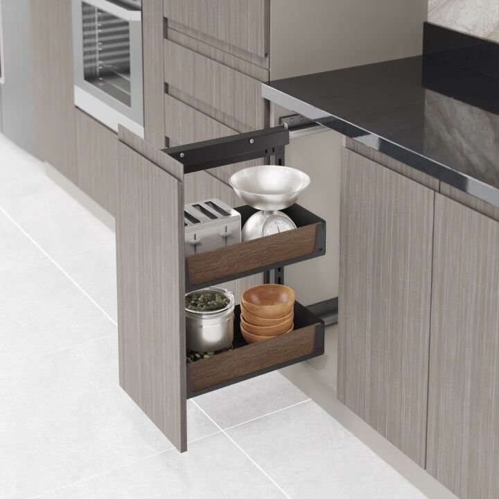 Unique Wood Yandan Gizli Raylı Ünite (90 Derece) Antrasit 255 mm Sol