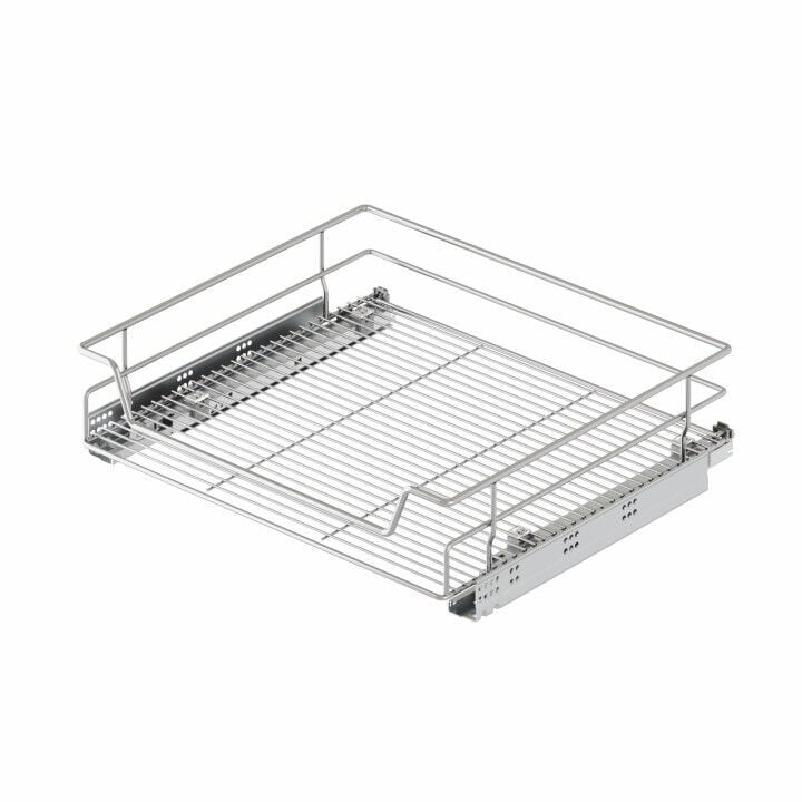 Starax Bağımsız Çift Açılım Gizli Raylı Çekmece | 70 cm Kapak Uyumlu Tel - Krom