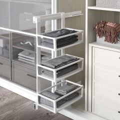 Gizli Raylı Alüminyum 3 Raflı Ünite Sol