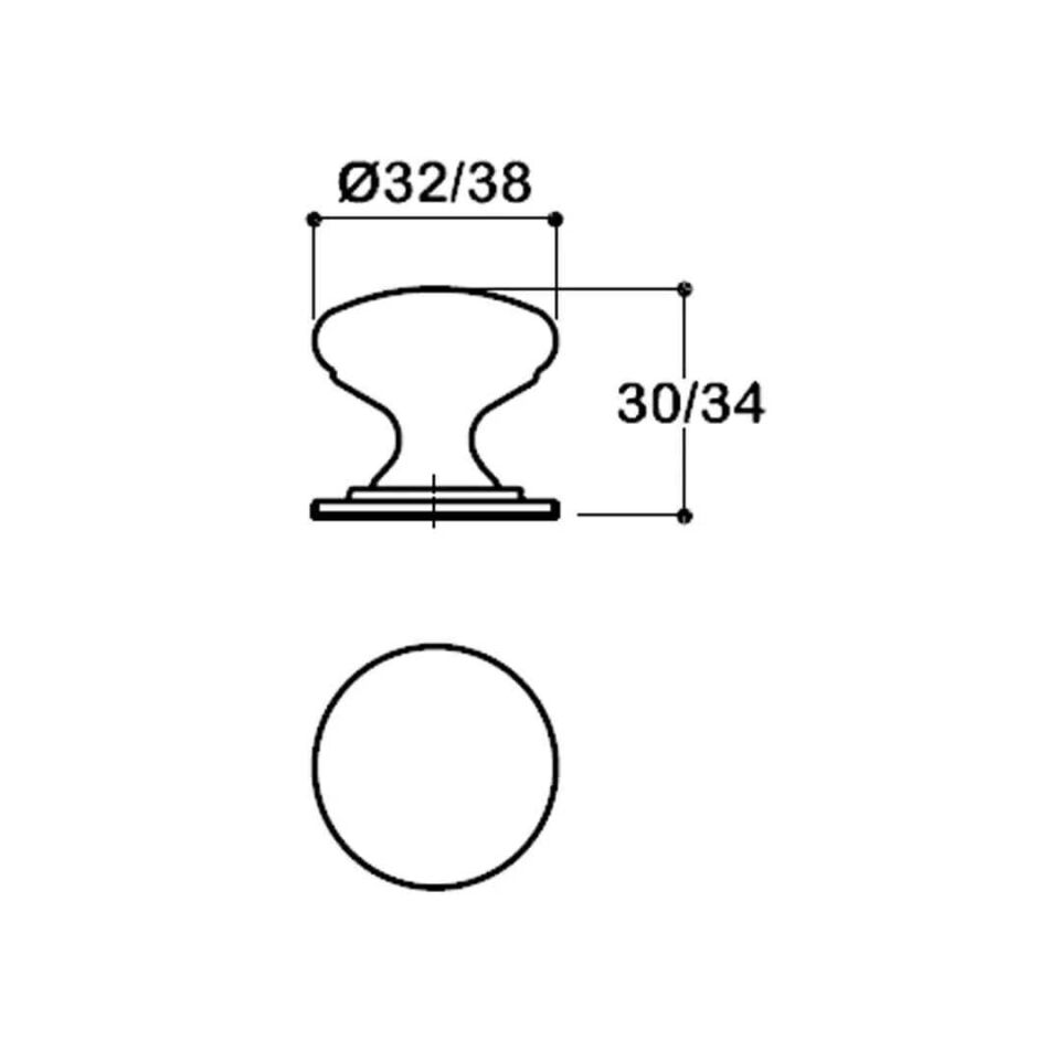 System 32 mm Nikel Saten Renk Düğme Kulp (SY1959 0032 NB)