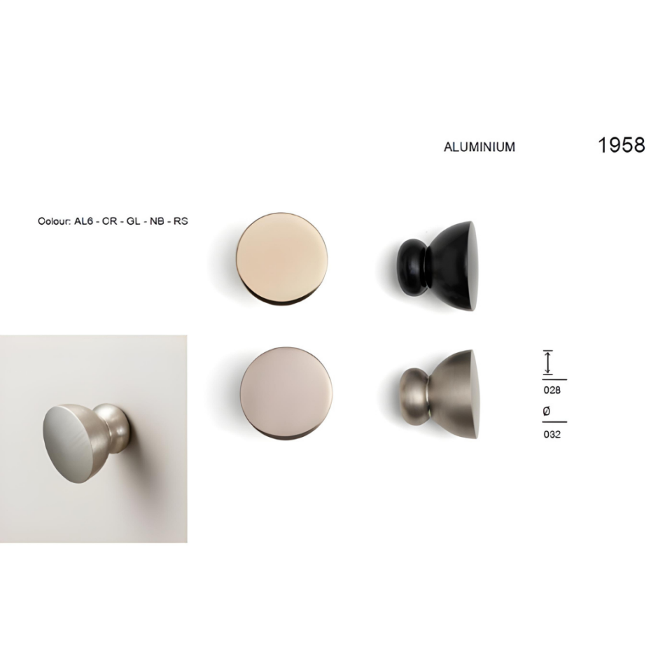 System 32 mm Nikel Saten Renk Düğme Kulp (SY1958 0032 NB)