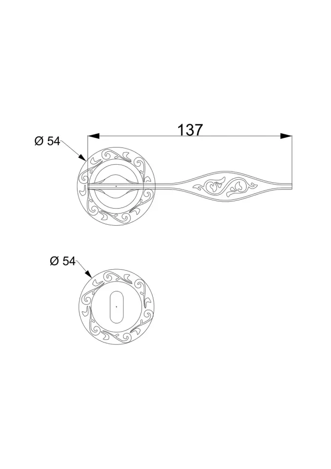 Vista D’oro Curl 102 Desenli Rozetli Kapı Kolu Sarı Oksit