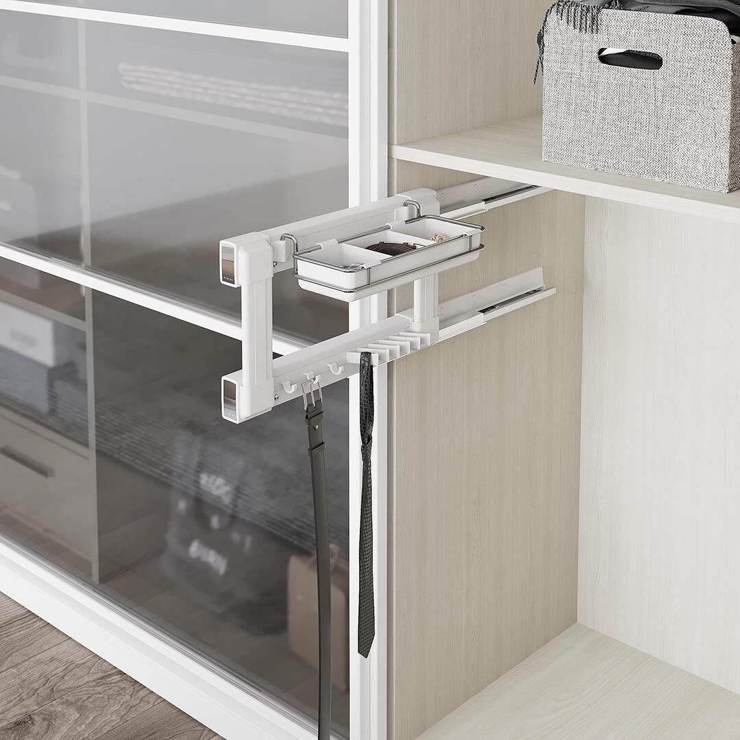 Gizli Raylı Alüminyum Fonksiyonel Kravatlık-Kemerlik Sol