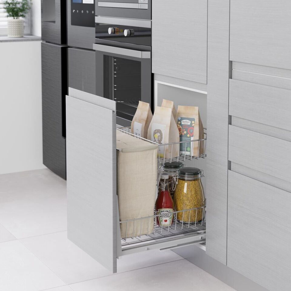 Zemin Bağlantılı Gizli Raylı Tezgah Altı Ekmeklik Ünitesi 450 mm