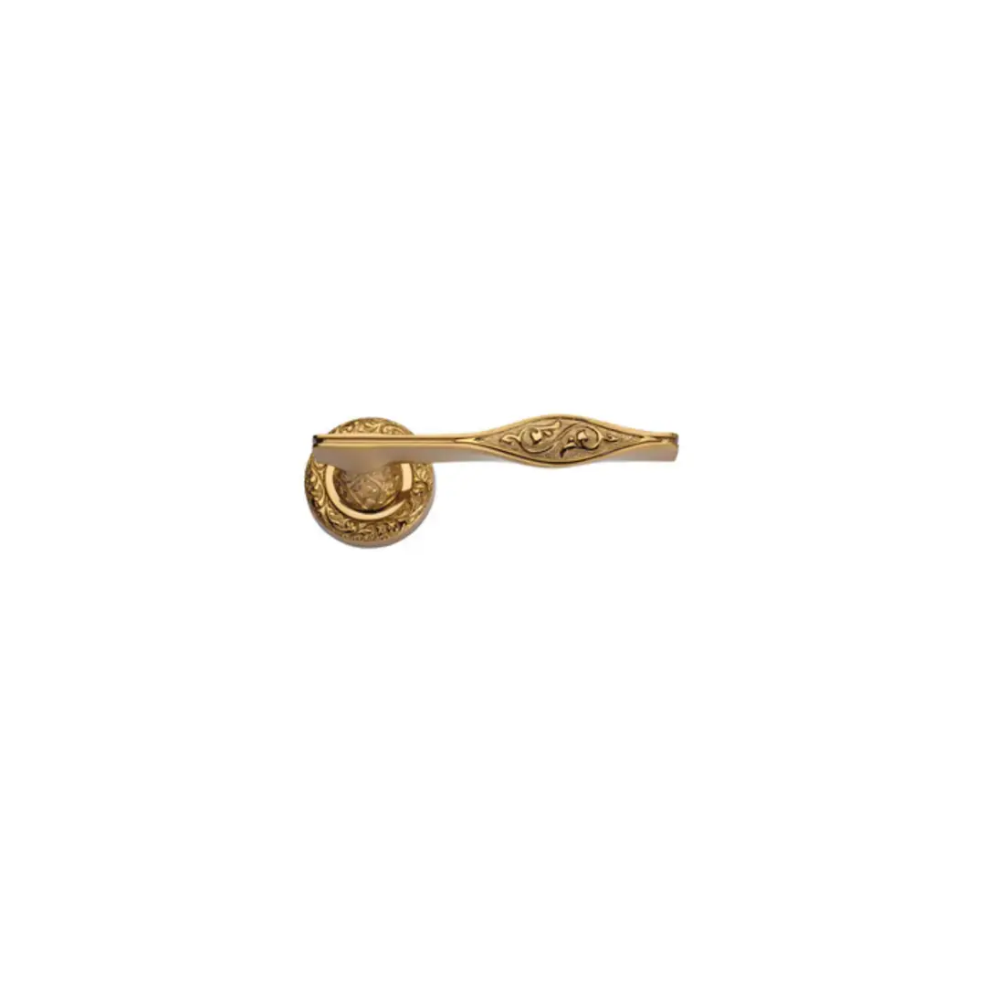 Vista D’oro Curl 102 Desenli Rozetli Kapı Kolu Altın Saten Yale