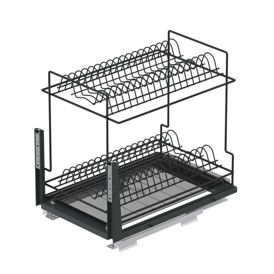 Zemin Bağlantılı Gizli Raylı Tezgah Altı Tabaklık 350 mm