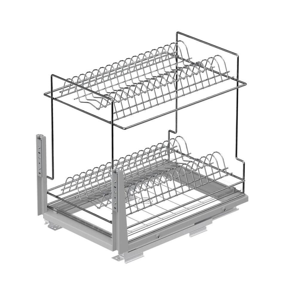 Zemin Bağlantılı Gizli Raylı Tezgah Altı Tabaklık 350 mm
