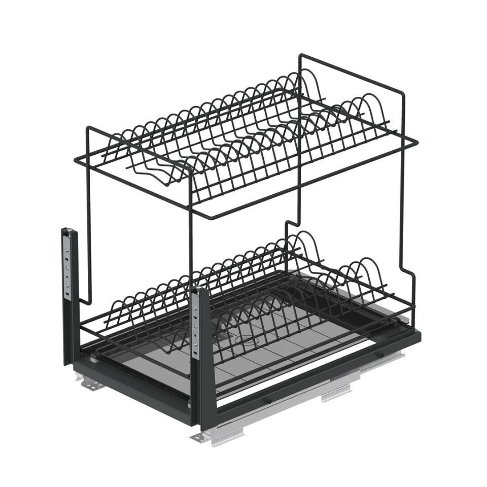 Zemin Bağlantılı Gizli Raylı Tezgah Altı Tabaklık 400 mm