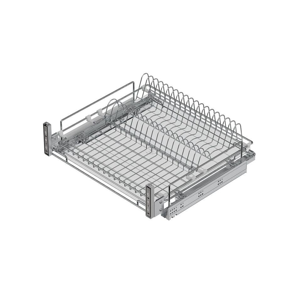 Kapağa Monte Çift Açılım Gizli Raylı Tepsili Tabaklık - Bardaklık 700 mm