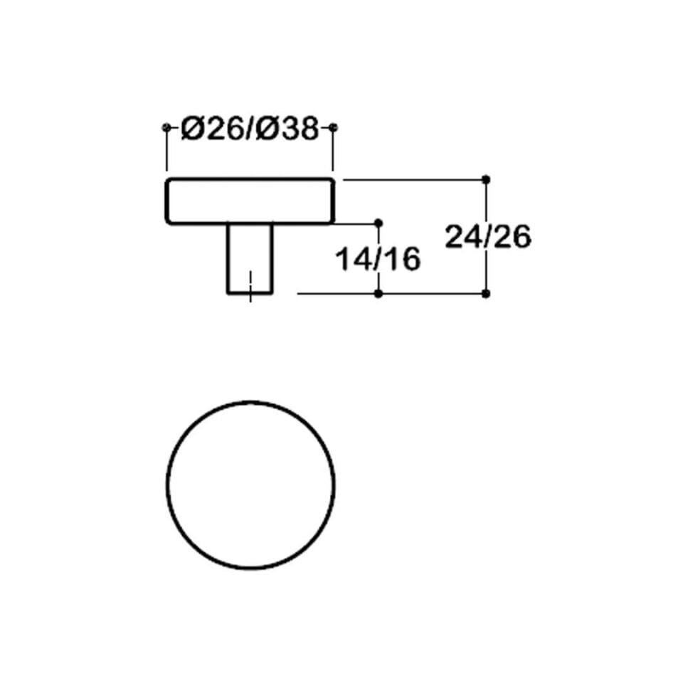 System 38 mm Mat Altın Renk Düğme Kulp (SY1910 0038 BB)