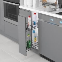 Gizli Raylı Deterjanlık (Tek Açılım) Tel 151 mm Sağ