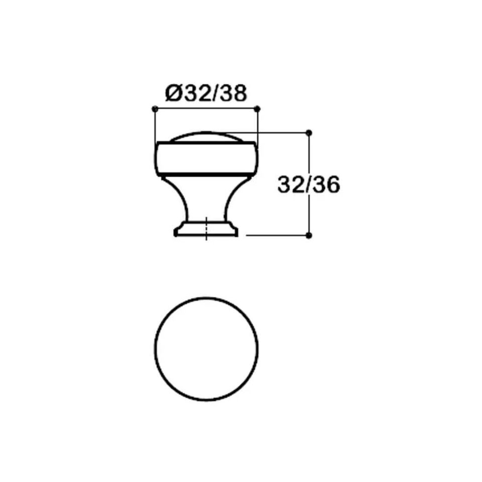 System 32 mm Parlak Nikel Renk Düğme Kulp (SY1915 0032 PN)