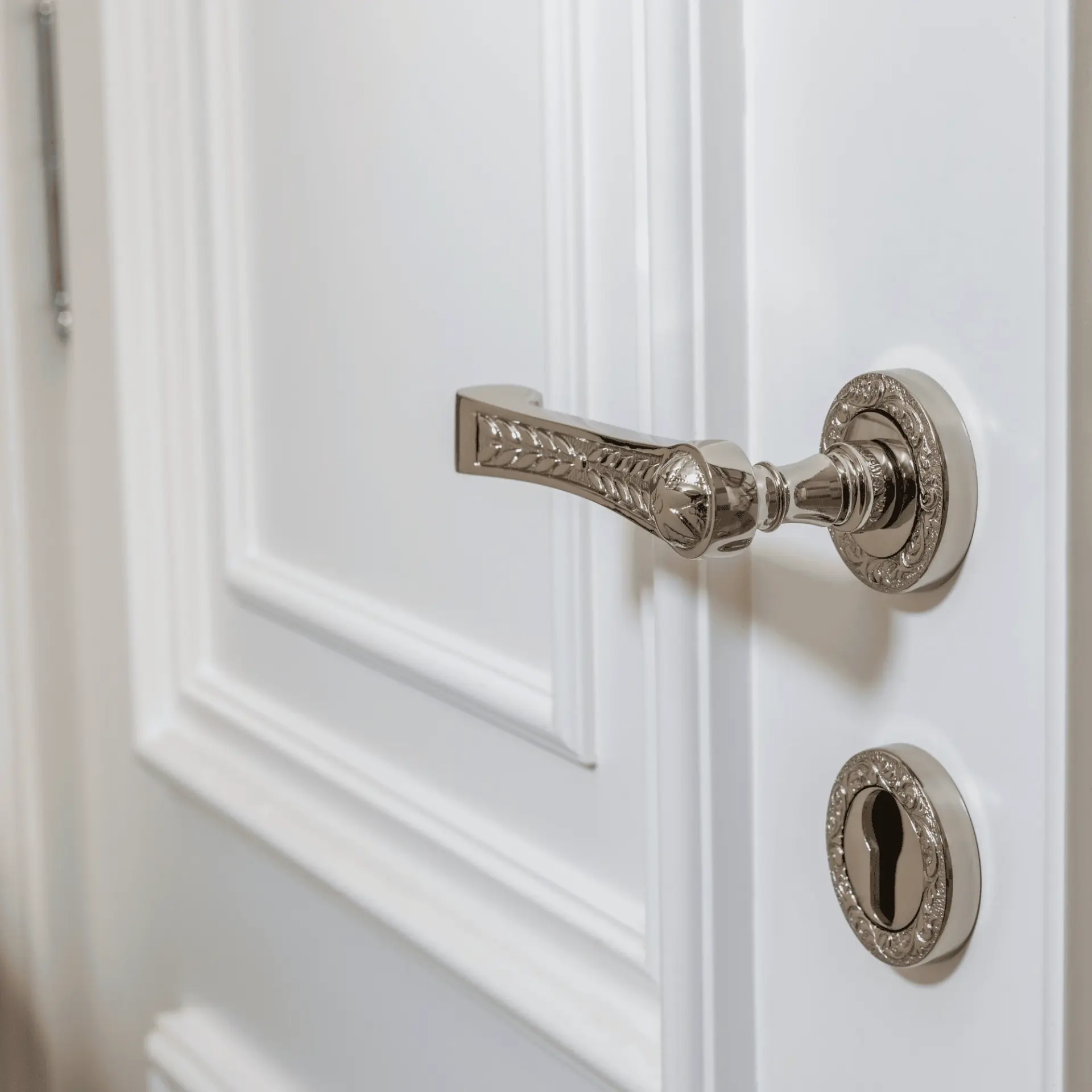 Vista D’oro Crown Rozetli Kapı Kolu Nikel