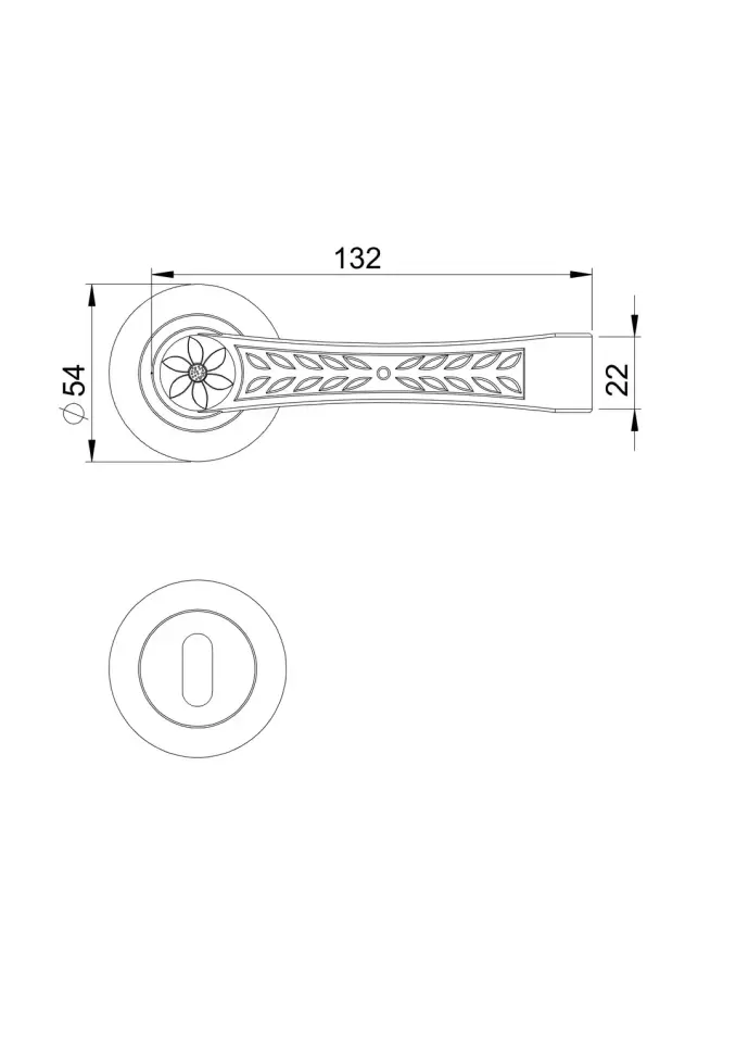 Vista D’oro Crown Rozetli Kapı Kolu Nikel