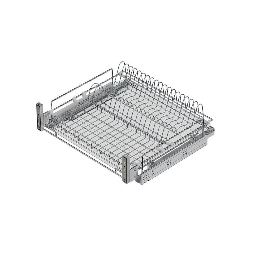 Kapağa Monte Çift Açılım Gizli Raylı Tepsili Tabaklık - Bardaklık 900 mm