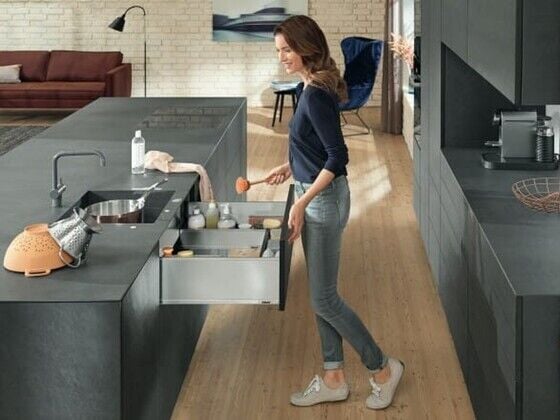 Blum Legrabox Pure Evye Çekmece 70 Kg Blumotion Orion Gri