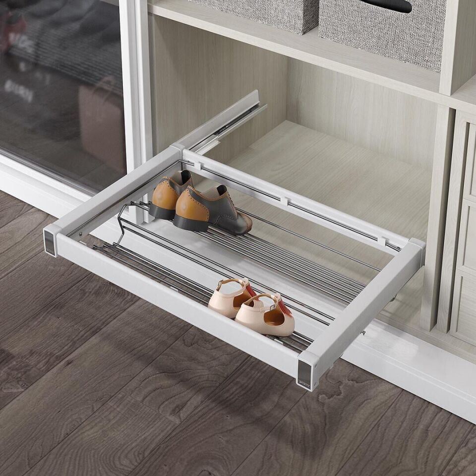 Gizli Raylı Alüminyum Ayakkabılık 600 mm