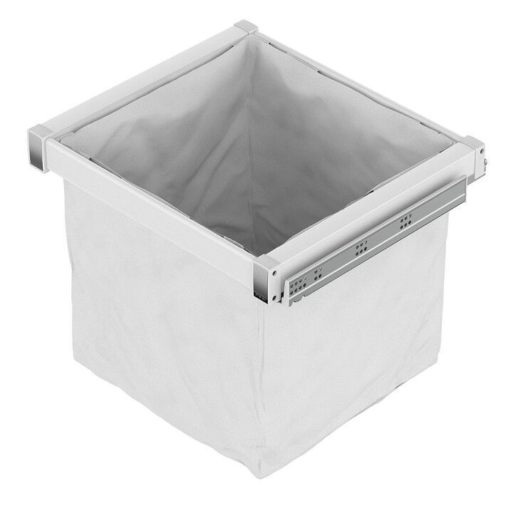 Gizli Raylı Kumaş Çamaşır Sepeti 700 mm Beyaz