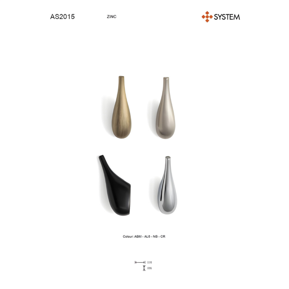 System 28 mm Antik Renk Portmanto Askılığı (AS2015 0028 ABM)