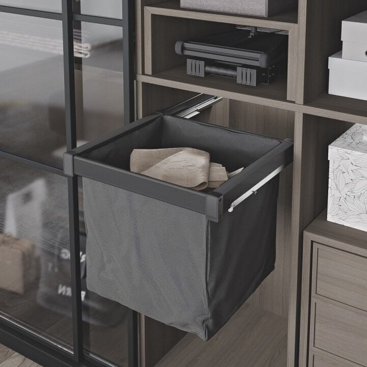 Gizli Raylı Kumaş Çamaşır Sepeti 900 mm