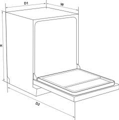 Häfele Maxima 60 cm Solo Bulaşık Makinesi | 8 Programlı