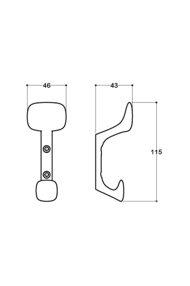 System 46 mm Nikel Saten Renk Portmanto Askılığı (AS2020 0046 NB)