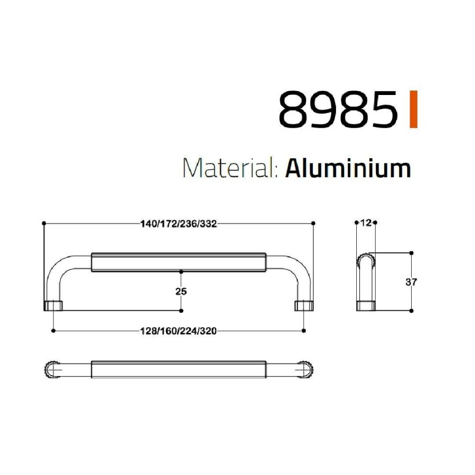 System 8985 Füme Renk Klasik Kulp 128 mm (SY8985 0128 BBN)