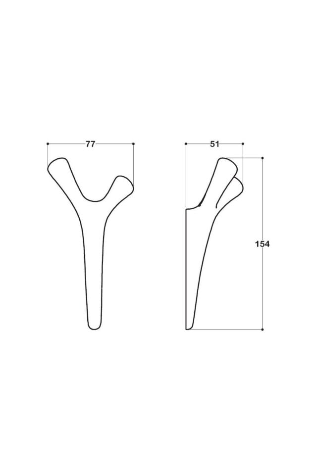 System 77 mm Saten Renk Portmanto Askılığı (AS2070 0077 NB)