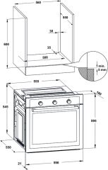 Ankastre Fırın, LUCE, 60 cm, 7 Programlı, 60 Litre