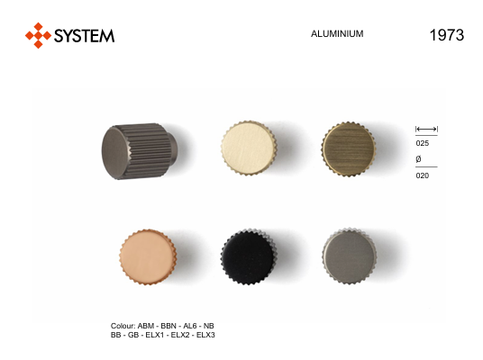 System 20 mm Füme Renk Düğme Kulp (SY1973 0020 BBN)