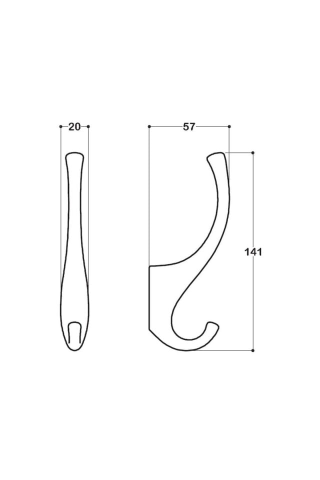 System 20 mm Saten Renk Portmanto Askılığı (AS2080 0020 NB)