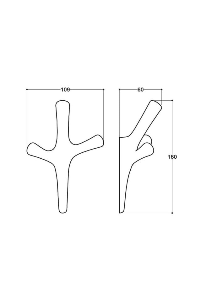 System 109 mm Füme Renk Portmanto Askılığı (AS2075 0109 BBN)