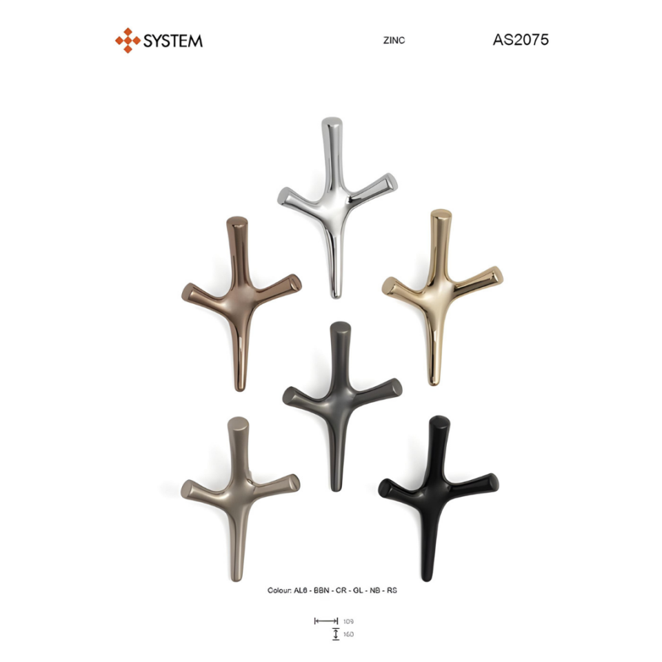 System 109 mm Krom Renk Portmanto Askılığı (AS2075 0109 CR)