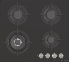 Ankastre Ocak, ORION II, 60 cm, Cam, 4 Gözlü, Gazlı, Döküm Izgaralı