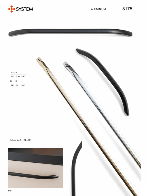 System 8175 Krom Renk Modern Kulp