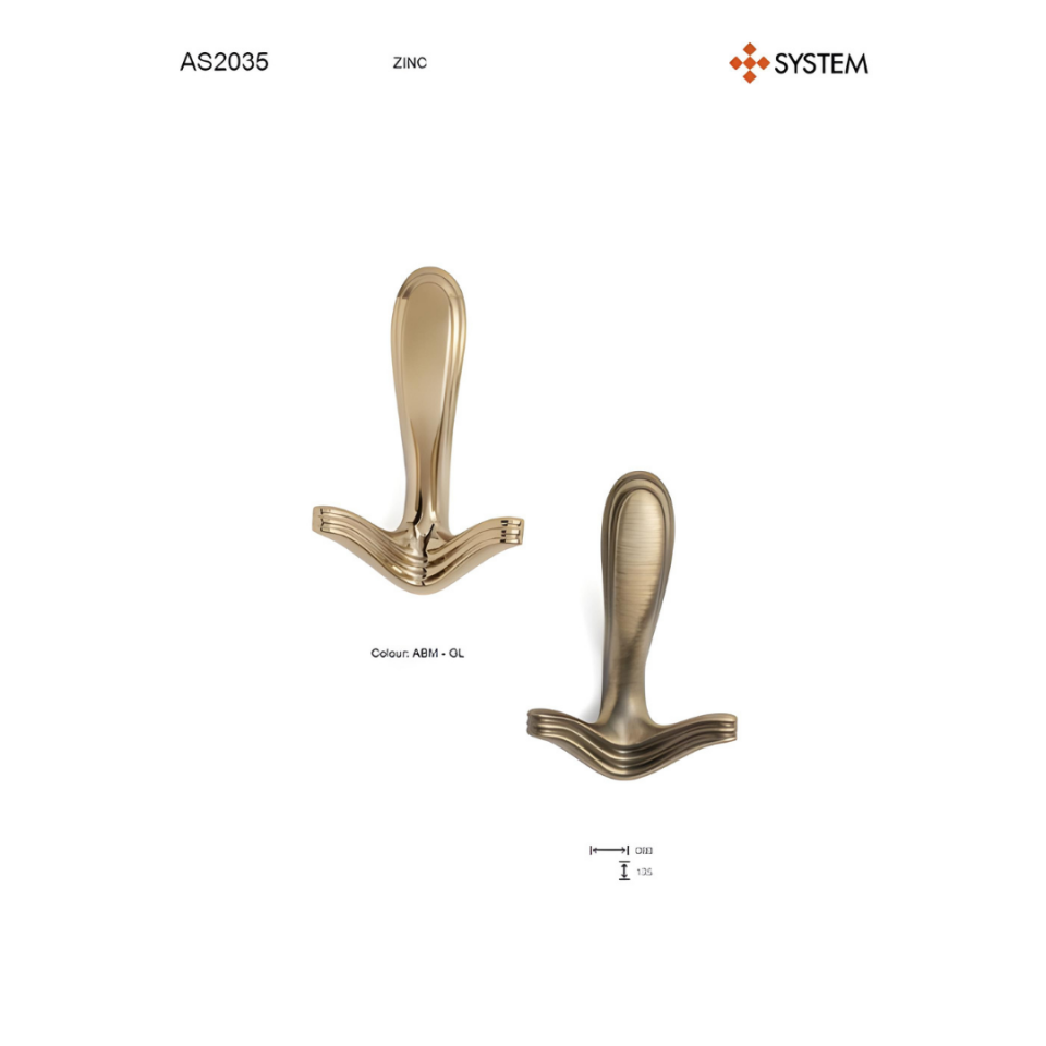 System 86 mm Gold Renk Portmanto Askılığı (AS2035 0086 GL)