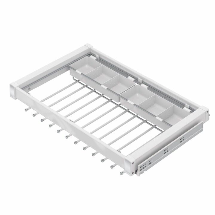 Gizli Raylı Alüminyum Fonksiyonel Pantolonluk 600 mm Beyaz