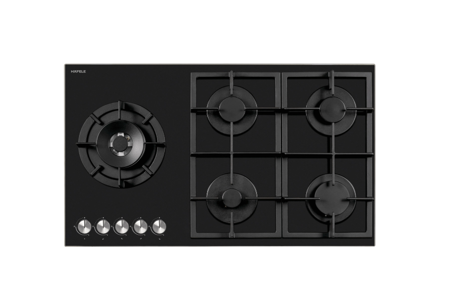 Ankastre Ocak, HÄFELE GOURMET, 90 cm, Cam, 5 Gözlü, Gazlı, Döküm Izgaralı