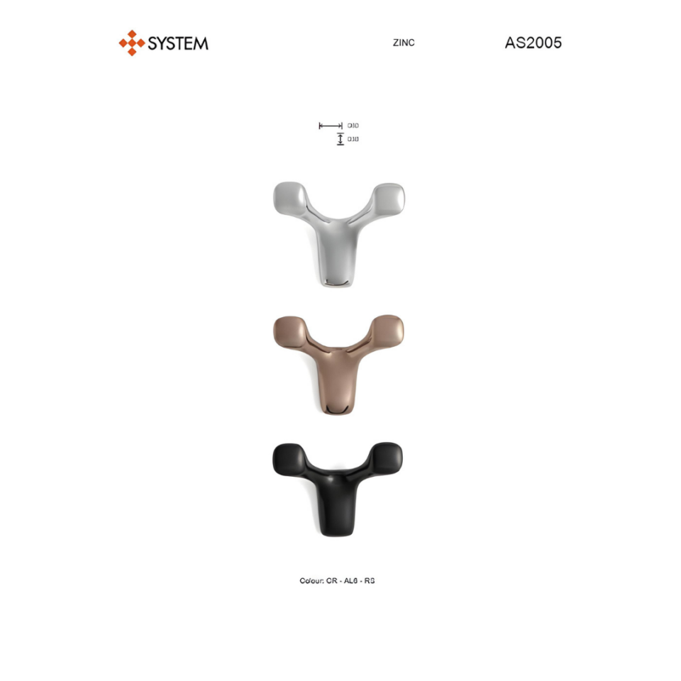 System 80 mm Rose Renk Portmanto Askılığı (AS2005 0080 RS)