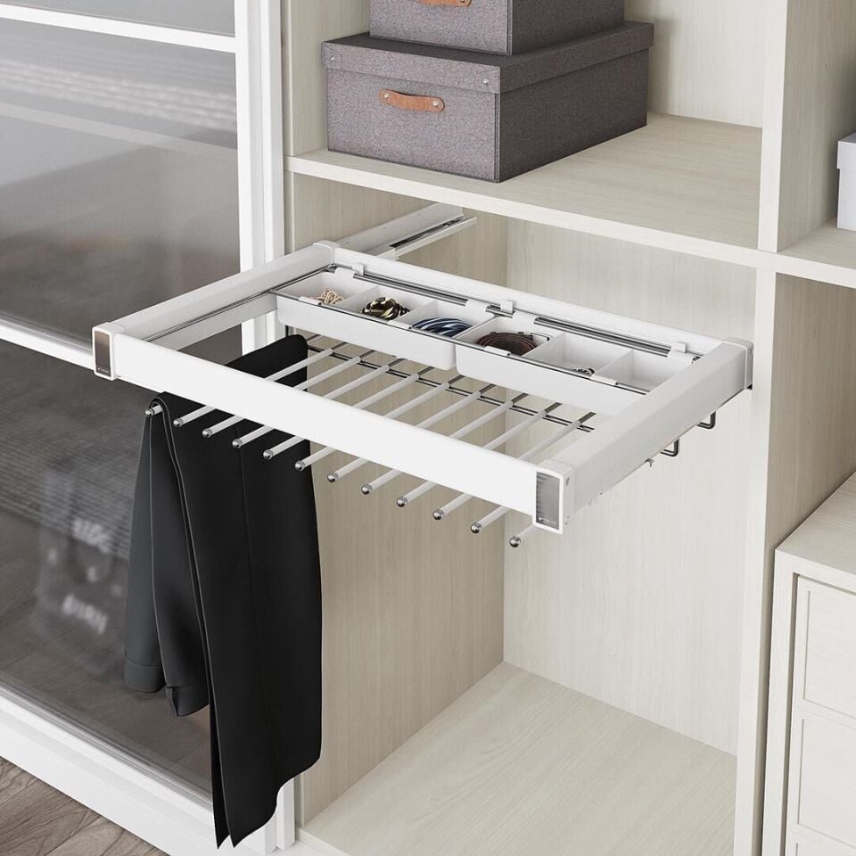 Gizli Raylı Alüminyum Fonksiyonel Pantolonluk 700 mm