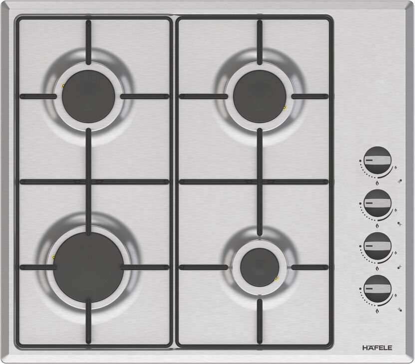 Ankastre Ocak, ETERNAL, 60 cm, Paslanmaz Çelik, 4 Gözlü, Gazlı, Çelik Izgaralı