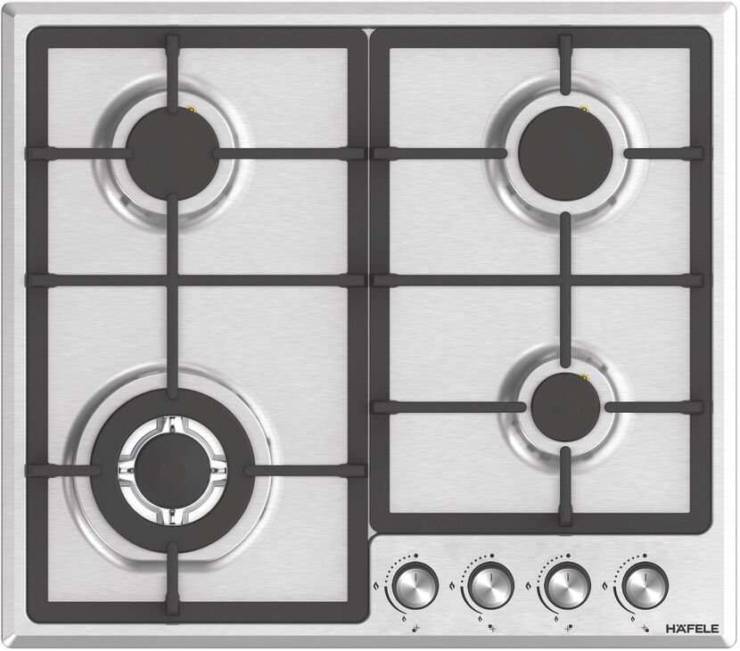 Ankastre Ocak, CONTEMPO, 60 cm, Paslanmaz Çelik, 4 Gözlü, Gazlı, Döküm Izgaralı