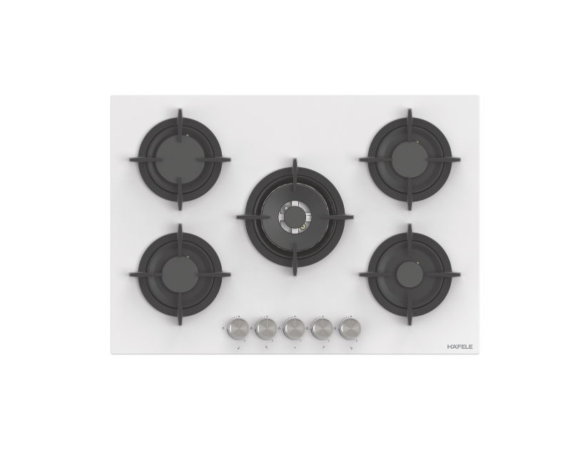 Ankastre Ocak, HÄFELE ORION, 75 cm, Cam, 5 Gözlü, Gazlı, Döküm Izgaralı