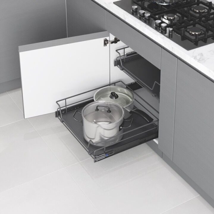 Ahşap Tablalı Bağımsız Teleskopik Raylı Çekmece 550 mm